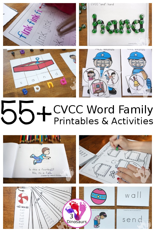 CVCC Word Family Resources. #freehomeschooldeals #fhdhomeschoolers #CVCCwordfamilies #CVCwordfamilies #CCVCword families #earlyreadingresources #CVCCprintables #CVCCresources