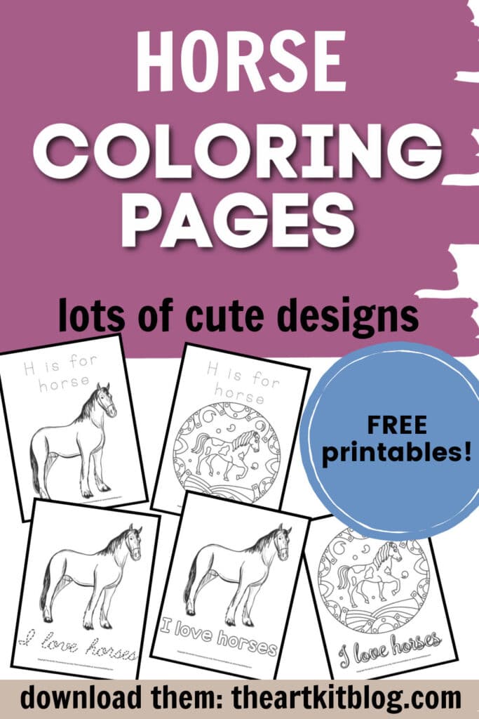 FREE Horse Coloring Pages. #freehomeschooldeals #fhdhomeschoolers #horsecoloringpages #horseprintables