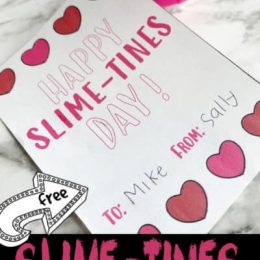 Happy Slime-tines FREE Valentines Cards. #freehomeschooldeals #fhdhomeschoolers #valentinescardsslime #slimevalentinescards #slimtinecards