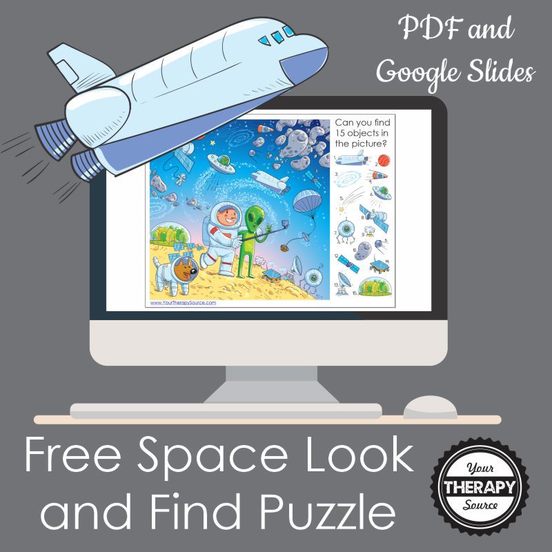 FREE Preschool Space-Themed Printable. #freehomeschooldeals #fhdhomeschoolers #spacethemedprintables #spacethemedgoogleslides #googleslides #spaceprintables