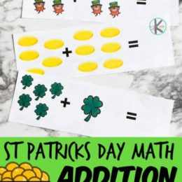 FREE Simple Addition Strips. #freehomeschooldeals #fhdhomeschoolers #stpatricksdaymath #stpatricksdayadditionstrips #additionstrips #additionpractice