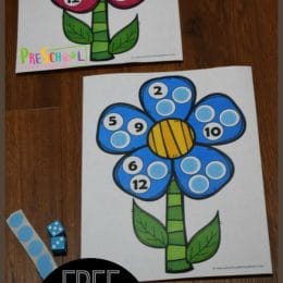 FREE Flower Counting Printable. #freehomeschooldeals #fhdhomeschoolers #flowercountingprintable #countingpractice #countingflowers #preschoolcounting