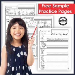 FREE Kindergarten Handwriting Pages. #freehomeschooldeals #fhdhomeschoolers #handwritingworksheets #handwritingpractice #kindergartenworksheets