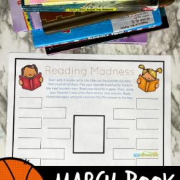 FREE March Book Reading Template. #fhdhomeschoolers #freehomeschooldeals #Marchbookmadness #Marchprintables #basketballprintables #readingtemplate