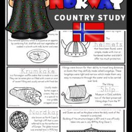 FREE Norway Mini Book. #freehomeschooldeals #fhdhomeschoolers #norwaycountrystudy #norwaystudy #norwaybook #norwayprintable