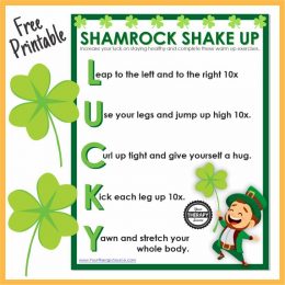 FREE Brain-Break Shamrock Printable. #fhdhomeschoolers #freehomeschooldeals #shamrockprintables #brainbreaks #brainbreakprintables