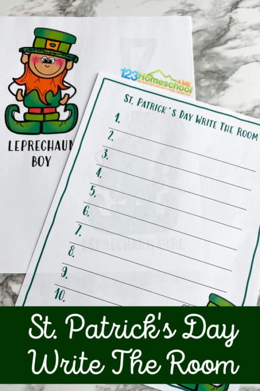 FREE St. Patrick’s Day Writing Practice. #freehomeschooldeals #fhdhomeschoolers #stpatricksdayprintables #stpatricksdaywritingpractice #writetheroom #writingpractice