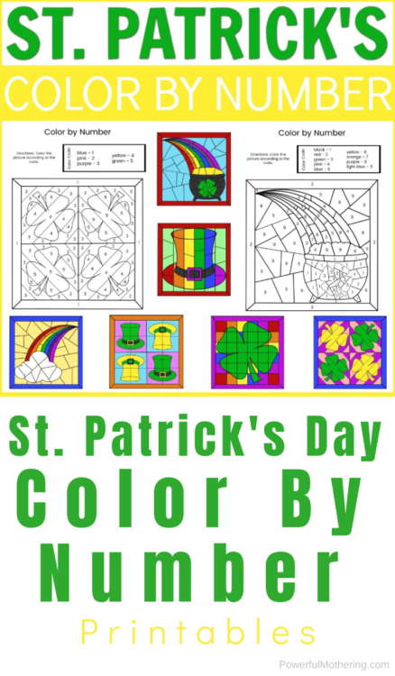 FREE St. Patrick’s Day Color-By-Number Printables. #freehomeschooldeals #fhdhomeschoolers #stpatricksdayprintable #colorbynumber #numbersprintable #coloringprintable
