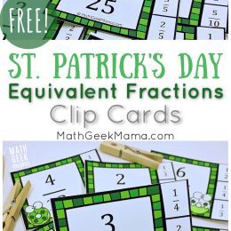 FREE Shamrock Fraction Clip Cards. #freehomeschooldeals #fhdhomeschoolers #stpatricksdayclipcards #stpatricksdayfractionpractice #shamrockfractions #shamrockclipcards