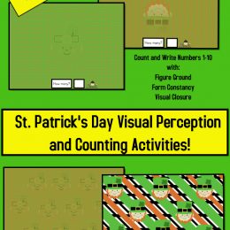 FREE St Patrick's Day Visual Perception Activity. #freehomeschooldeals #fhdhomeschoolers #stpatricksdayactivity #visualperceptionactivity