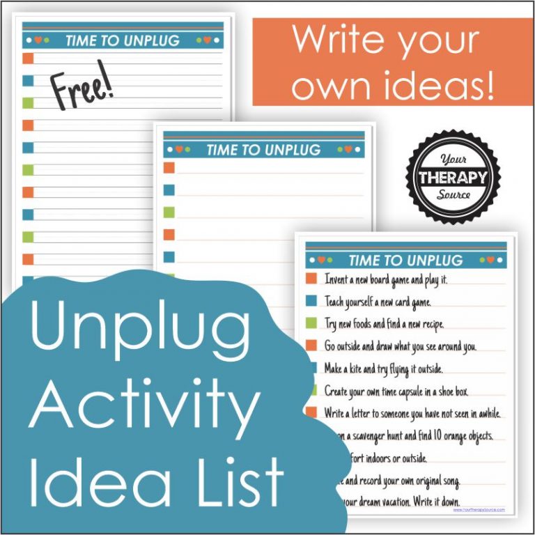FREE Printable Unplug Activities | Free Homeschool Deals