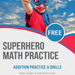 FREE Superhero Addition Practice. #freehomeschooldeals #fhdhomescoolers #superheropractice #superheroprintables #additionpractice #additionworksheets