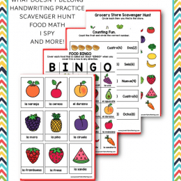 FREE Spanish Food Printable Activities. #freehomeschooldeals #fhdhomeschoolers #spanishfoodactivities #spanishprintableactivities #spanishwords