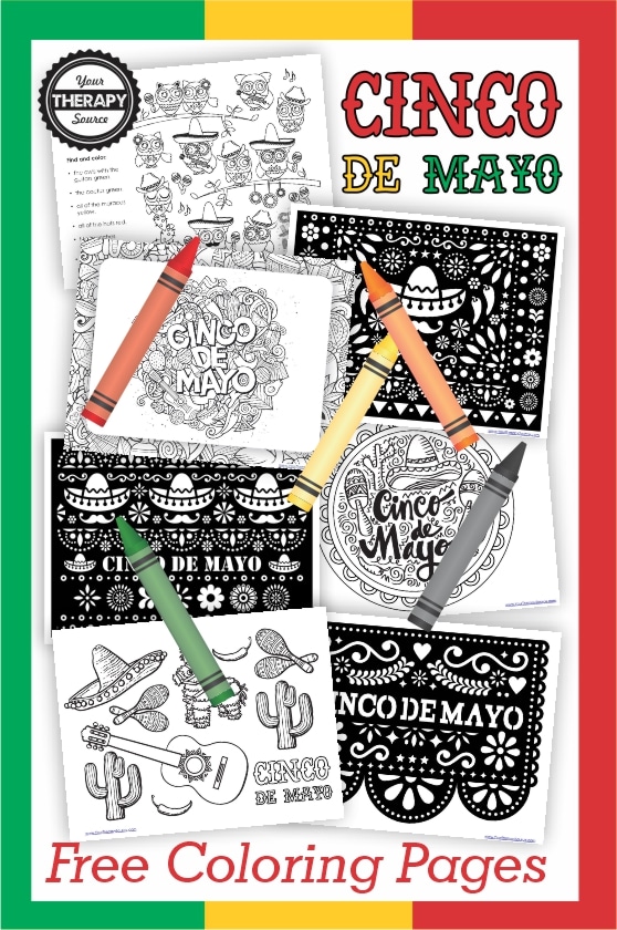 FREE Cinco de Mayo Coloring Pages. #freehomeschooldeals #fhdhomeschoolers #cincedemayocoloringpage #coloringpages #holidaycoloringpages #cincodemayoprintables