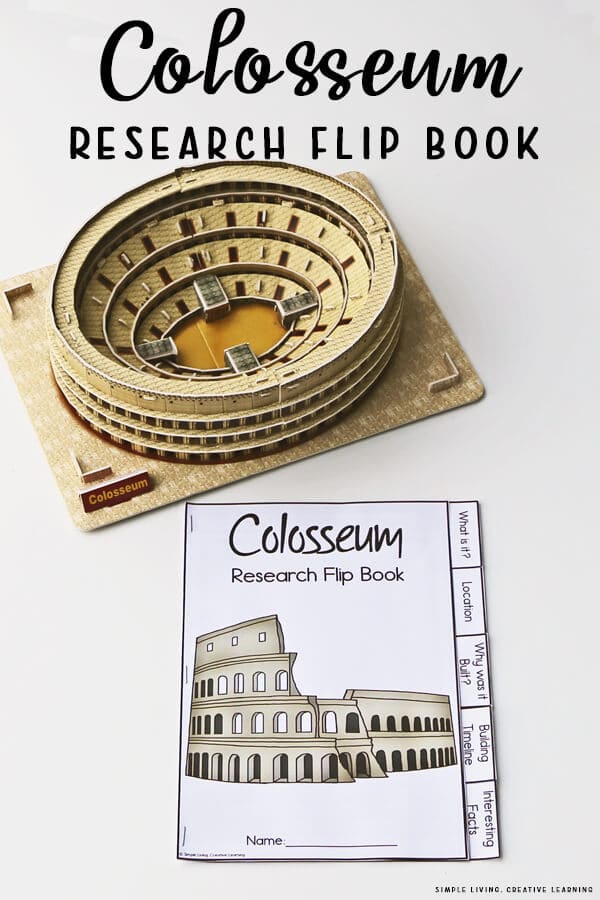 Free Colosseum Flip Book. #freehomeschooldeals #fhdhomeschoolers #colosseumresearchbook #colosseumflipbook #colosseumprintables