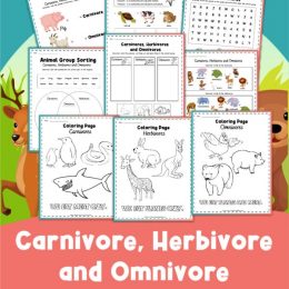 FREE Herbivore, Omnivore, and Carnivore Worksheets. #freehomeschooldeals #fhdhomeschoolers #omnivoreworksheets #carnivoreworksheets #herbivoreworksheets #animalworksheets