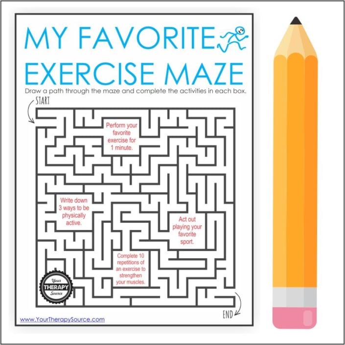 FREE Exercise Activity Maze. #freehomeschooldeals #fhdhomeschoolers #exerciseactivity #exercisemaze #exerciseactivity