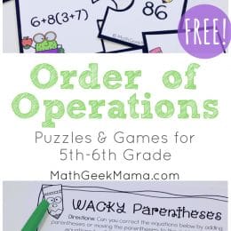 FREE Order-of-Operations Games. #freehomeschooldeals #fhdhomeschoolers #orderofoperations #orderofoperationsgames #mathgames #prealgebra