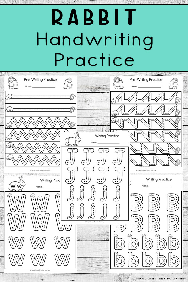 FREE Rabbit Handwriting Practice. #freehomeschooldeals #fhdhomeschoolers #handwritingpractice #rabbitthemeprintable #rabbitthemehandwititngpractice
