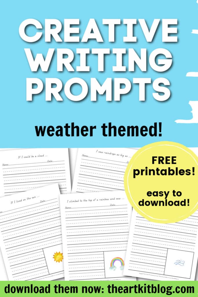 FREE Weather Creative Writing Prompts. #freehomeschooldeals #fhdhomeschoolers #creativewritingprompts #weatherwritingprompts #weatherresources #writingprompts
