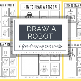 FREE Robot Drawing Downloads. #freehomeschooldeals #fhdhomeschoolers #robotdrawingdownload #howtodrawarobot #drawarobot #drawingtutorial