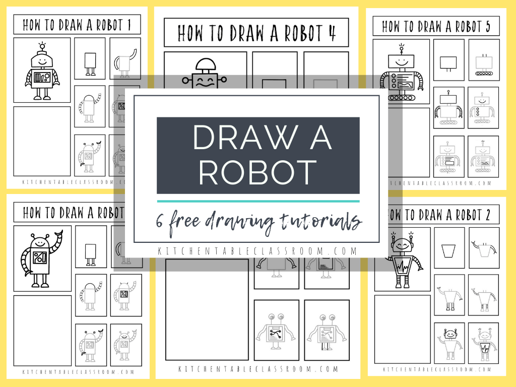 FREE Robot Drawing Downloads. #freehomeschooldeals #fhdhomeschoolers #robotdrawingdownload #howtodrawarobot #drawarobot #drawingtutorial
