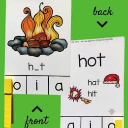 CVC Middle Sound Clipcards. #freehomeschooldeals #fhdhomeschoolers #cvcwords #kindergartenworksheets #learningcvcwords