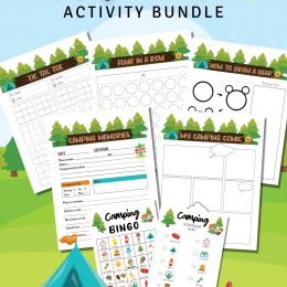 Learning Activities About Camping. #freehomeschooldeals #fhdhomeschoolers #campingforkids #freecampingactivities #campingprintables