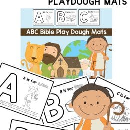 Alphabet Bible FREE Playdough Mats. #freehomeschooldeals #fhdhomeschoolers #playdoughmats #biblealphabetactivity #alphabetbiblemats