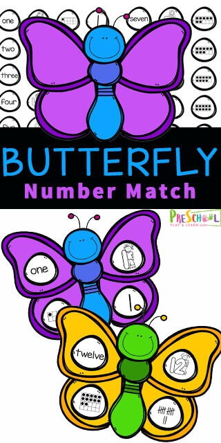 Number Sense Butterfly Activity. #freehomeschooldeals #fhdhomeschoolers #numbersenseactivity #freepreschoolprintables #preschoolmathactivity
