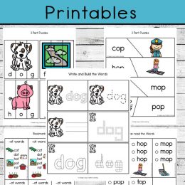 Short O CVC FREE Printables. #freehomeschooldeals #fhdhomeschoolers #shortosound #cvcwordprintables #shortoword