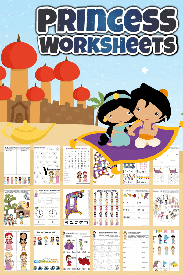 Free Preschool Princess Worksheets. #freehomeschooldeals #fhdhomeschoolers #princesspreschoolworksheets #freeprincessworksheets #freepreschoolprintables
