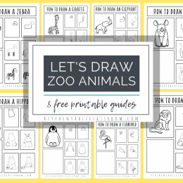 FREE Zoo Animal Drawing Tutorials. #freehomeschooldeals #fhdhomeschoolers #zooanimaldrawings #zooanimaltutorials #drawzooanimals