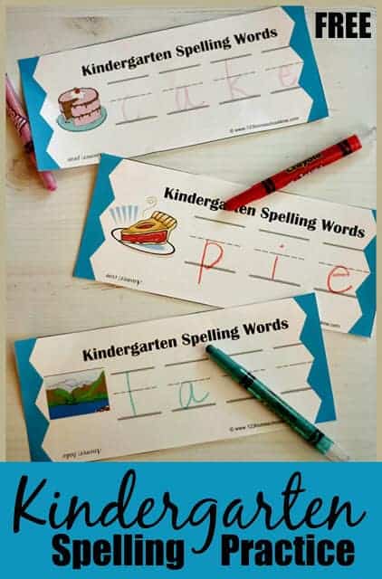 FREE Spelling Practice for Kindergarten. #freehomeschooldeals #fhdhomeschoolers #kindergartenspelling #kindergartenspellingpractice #spellingpractice