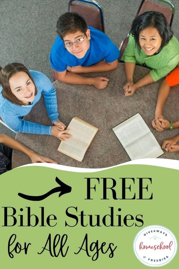 teens sitting in circular manner doing bible study looking at the camera with text overlay