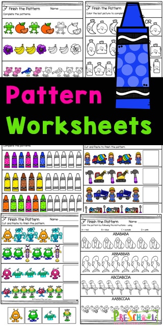 Fun Preschool Pattern Worksheets. #freehomeschooldeals #fhdhomeschoolers #learningaboutpatterns #preschoolpatternworksheets #patternprintableworksheets