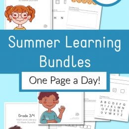 Ten Week Summer Learning Pack. #freehomeschooldeals #fhdhomeschoolers #summerlearning #summerpracticepages #summerworksheets