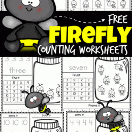 Firefly Counting Activity Pages. #freehomeschooldeals #fhdhomeschoolers #learningtocount #preschoolcountingworksheets #freepreschoolmathworksheets