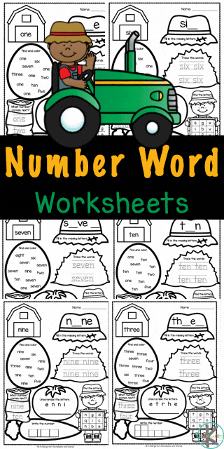 Farm Number Word Activity. #freehomeschooldeals #fhdhomeschoolers #learningaboutnumberwords #numberwordactivity #freenumberwordworksheets