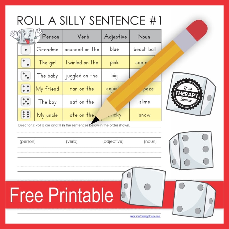 Silly Sentence Writing Activity. #freehomeschooldeals #fhdhomeschoolers #learningtowritesentences #writesillysentences #sentencewritingactivity
