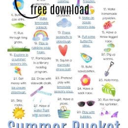 Summertime Family Bucket List. #freehomeschooldeals #fhdhomeschoolers #summerbucketlist #familysummeractivities #familysummerbucketlist