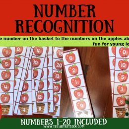 Preschool Number Recognition Activity. #freehomeschooldeals #fhdhomeschoolers #learningnumbers #recognizingnumbers #numberactivity