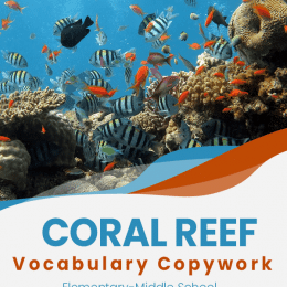 Free Coral Reef Copywork Pages. #freehomeschooldeals #fhdhomeschoolers #learningaboutcoralreefs #oceancopywork #freecopyworkpages
