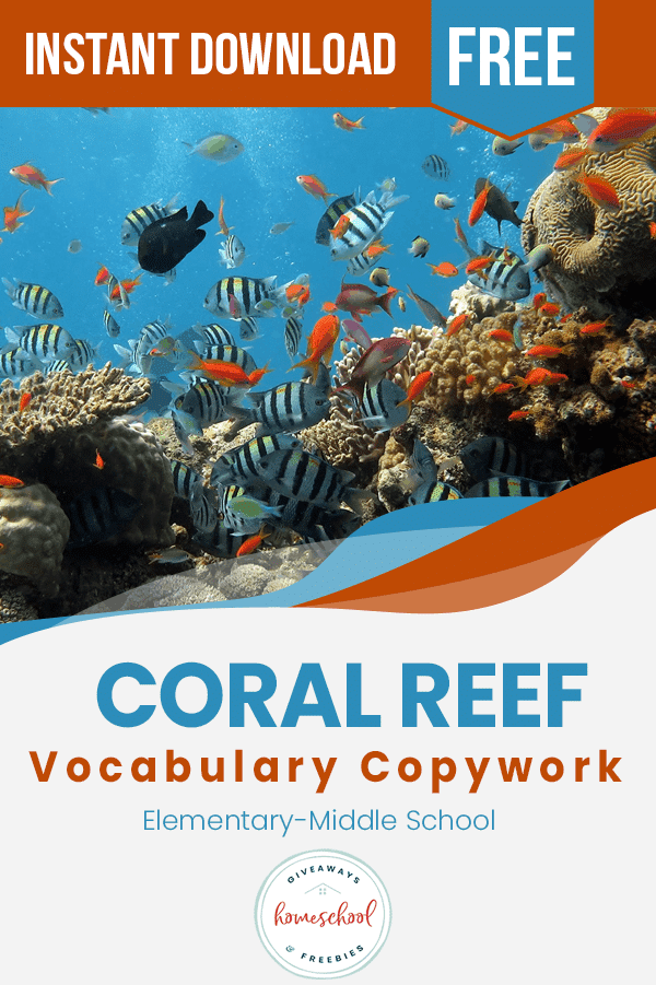 Free Coral Reef Copywork Pages. #freehomeschooldeals #fhdhomeschoolers #learningaboutcoralreefs #oceancopywork #freecopyworkpages
