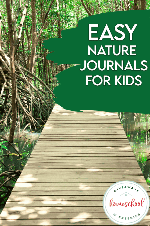 Nature Journaling Pages for Kids, nature path landscape background and text overlay. #freehomeschooldeals #fhdhomeschoolers #freenaturejournalsforkids #naturejournaling #learningaboutnature