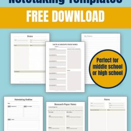 Note and Study Guide Templates. #freehomeschooldeals #fhdhomeschoolers #learninghowtostudy #freenotetakingtemplates #studyguidepages