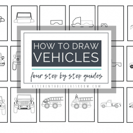 Learning to Draw Vehicles Activity. #freehomeschooldeals #fhdhomeschoolers #learningtodraw #freedrawingguides #freedrawingpages