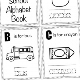 Free Printable Alphabet Book. #freehomeschooldeals #fhdhomeschoolers #preschoolalphabetbook #printablealphabetbook #freealphabetminibook