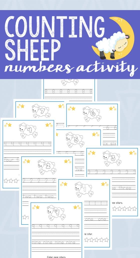 sample pages of Counting Sheep Preschool Activity