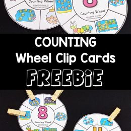 Preschool Clip Card Counting Activity. #freehomeschooldeals #fhdhomeschoolers #learningtocount #printablecountingactivity #preschoolcountingwheel